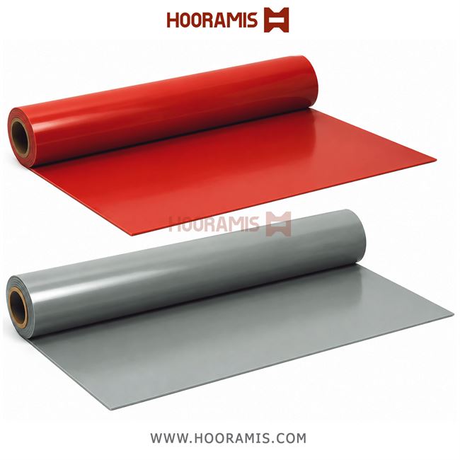 پارچه یک رو سیلیکون با ضخامت 0.5 قرمز/خاکستری (Silicone one-sided 0.5 R/G)